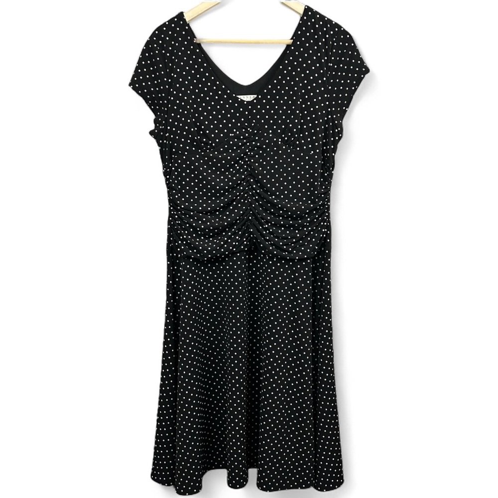 Spanner Black Polka Dot Dress Size Medium